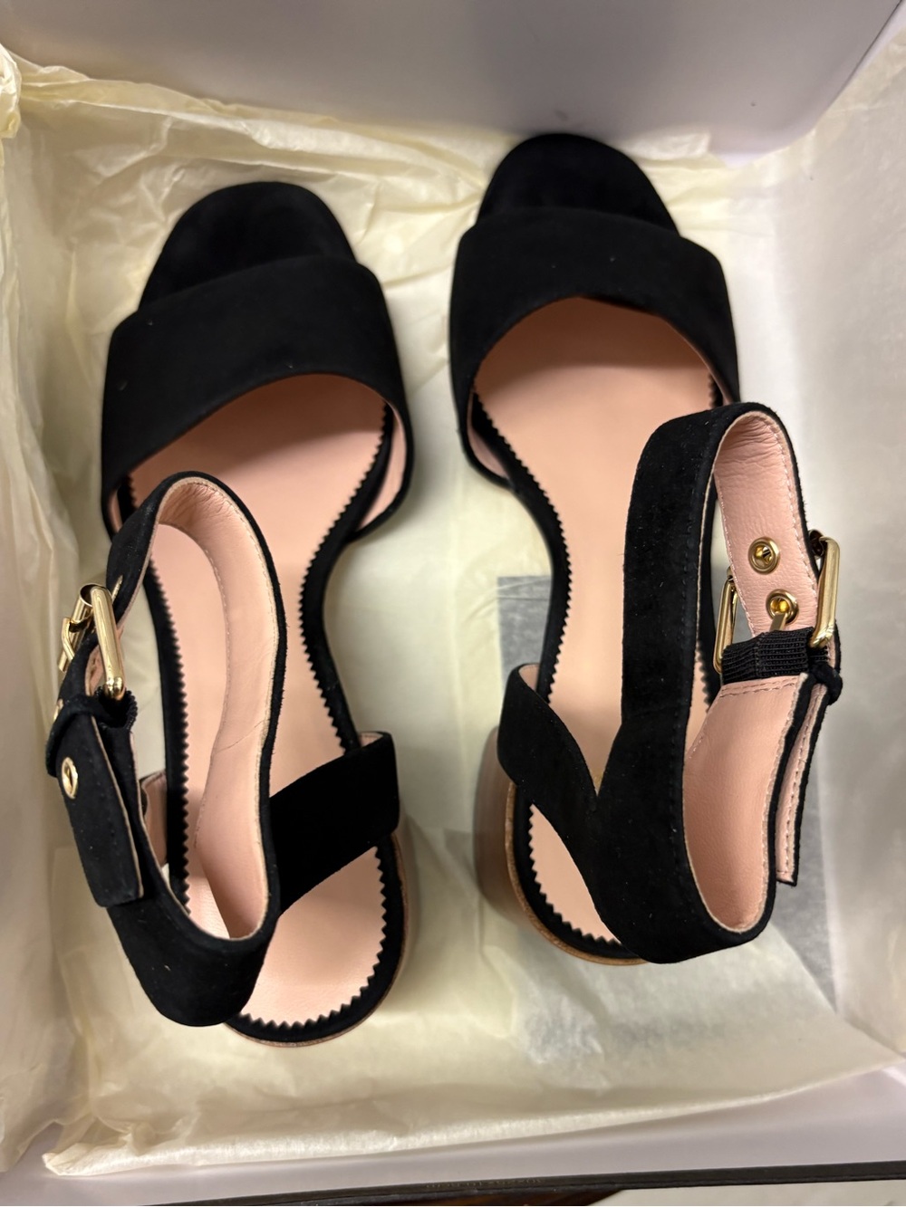 J. Crew Penny Ankle-Strap Sandals in Suede. Size 9.5. Like New. Black.